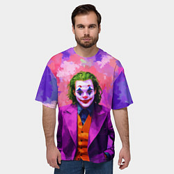 Футболка оверсайз мужская Джокер и фиолетовые краски, цвет: 3D-принт — фото 2