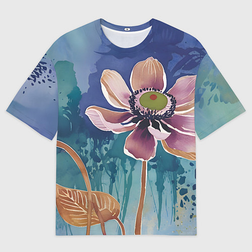 Мужская футболка оверсайз Красочный цветок / 3D-принт – фото 1