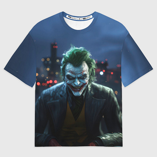 Мужская футболка оверсайз Зловещий Джокер / 3D-принт – фото 1