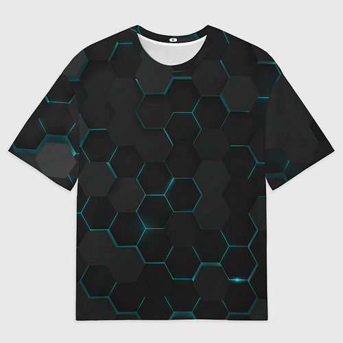 Мужская футболка оверсайз Honeycombs / 3D-принт – фото 1