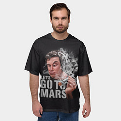 Футболка оверсайз мужская Илон Маск - Lets go to Mars, цвет: 3D-принт — фото 2