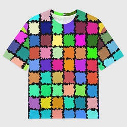Футболка оверсайз мужская Лоскутки, цвет: 3D-принт