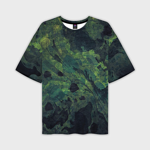 Мужская футболка оверсайз Абстракция - green camouflage background / 3D-принт – фото 1