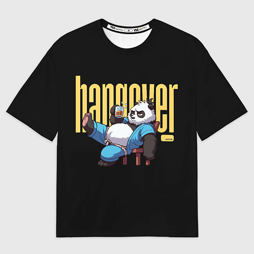 Мужская футболка оверсайз Панда в запое / 3D-принт – фото 1