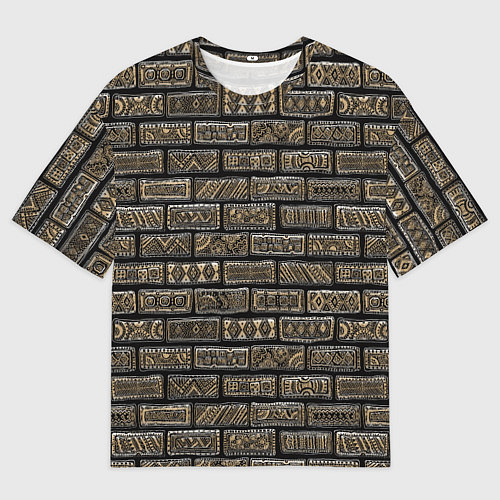 Мужская футболка оверсайз Стена из декоративного кирпича / 3D-принт – фото 1