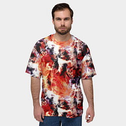 Футболка оверсайз мужская Огненные перья, цвет: 3D-принт — фото 2