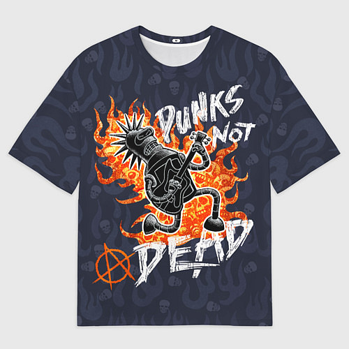 Мужская футболка оверсайз Панк рок с Бендером из Футурамы на металле / 3D-принт – фото 1