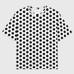 Футболка оверсайз мужская Текстура футбольного мяча, цвет: 3D-принт