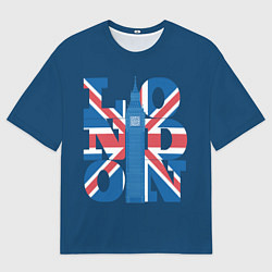Мужская футболка оверсайз Лондон - флаг Великобритании
