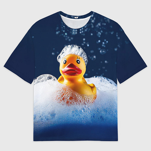 Мужская футболка оверсайз Резиновая уточка в мыльной пене / 3D-принт – фото 1