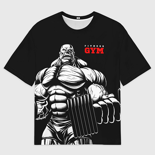 Мужская футболка оверсайз Fitness GYM - jock / 3D-принт – фото 1