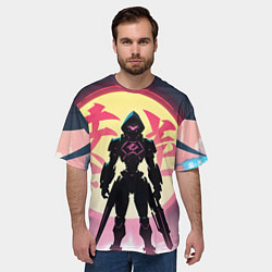 Футболка оверсайз мужская Воин аниме, цвет: 3D-принт — фото 2