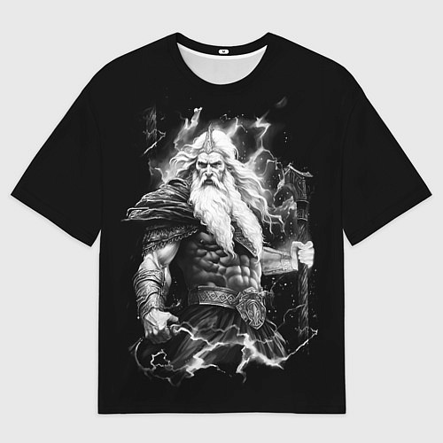 Мужская футболка оверсайз Перун бог громовержец / 3D-принт – фото 1