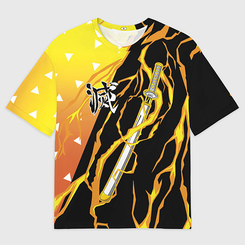 Мужская футболка оверсайз Zenitsu Agatsuma - Kisatsutai / 3D-принт – фото 1