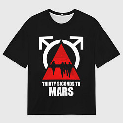 Футболка оверсайз мужская 30 Seconds to Mars - poster, цвет: 3D-принт