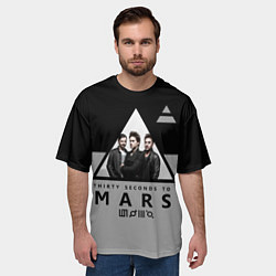 Футболка оверсайз мужская 30 Seconds to Mars - poster, цвет: 3D-принт — фото 2
