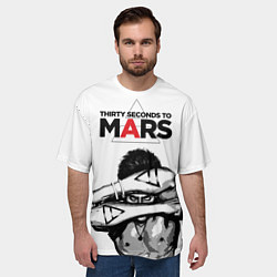 Футболка оверсайз мужская 30 Seconds to Mars - poster, цвет: 3D-принт — фото 2