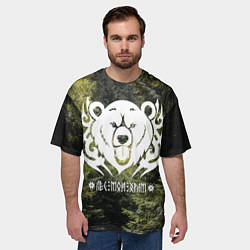 Футболка оверсайз мужская Лес мой храм - дух леса медведь Велес, цвет: 3D-принт — фото 2