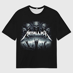 Мужская футболка оверсайз Metallica thrash metal - gesture