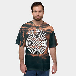 Футболка оверсайз мужская Белобог - небо славян, цвет: 3D-принт — фото 2