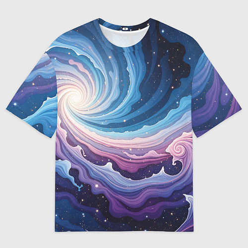 Мужская футболка оверсайз Космическая волна / 3D-принт – фото 1