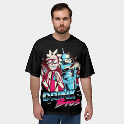 Футболка оверсайз мужская Рик и Бендер - братья по выпивке, цвет: 3D-принт — фото 2