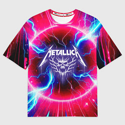 Футболка оверсайз мужская Metallica - neon glow, цвет: 3D-принт