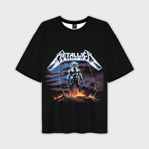 Мужская футболка оверсайз Metallica - neon fantasy / 3D-принт – фото 1