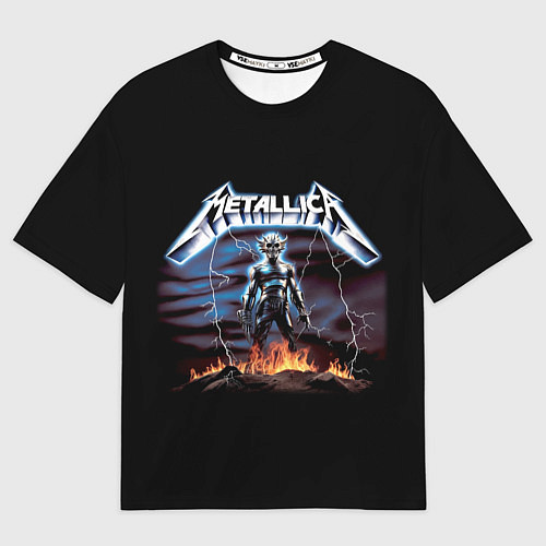 Мужская футболка оверсайз Metallica - neon fantasy / 3D-принт – фото 1