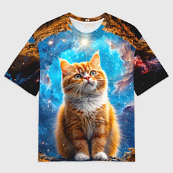 Футболка оверсайз мужская Манчкин в космосе, цвет: 3D-принт