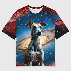 Мужская футболка оверсайз Уиппет в космосе