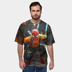 Футболка оверсайз мужская Человек паук бежит, цвет: 3D-принт — фото 2