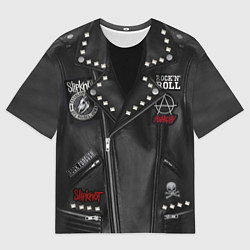 Мужская футболка оверсайз Косуха с нашивками Slipknot