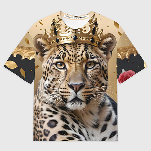 Мужская футболка оверсайз Королевский леопард / 3D-принт – фото 1