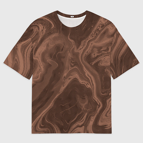 Мужская футболка оверсайз Коричневый абстракция в точку / 3D-принт – фото 1