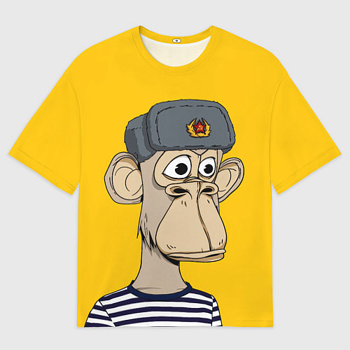 Мужская футболка оверсайз NFT ape turtleneck / 3D-принт – фото 1