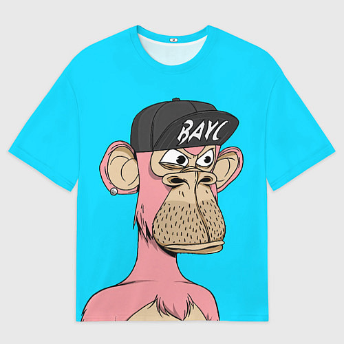 Мужская футболка оверсайз NFT pink ape / 3D-принт – фото 1