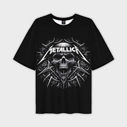 Футболка оверсайз мужская Metallica - a skull with roses and thorns, цвет: 3D-принт