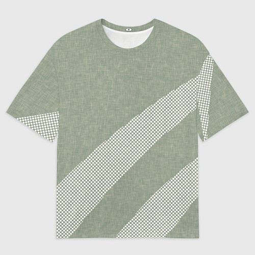 Мужская футболка оверсайз Светлый серо-зелёный абстрактный / 3D-принт – фото 1