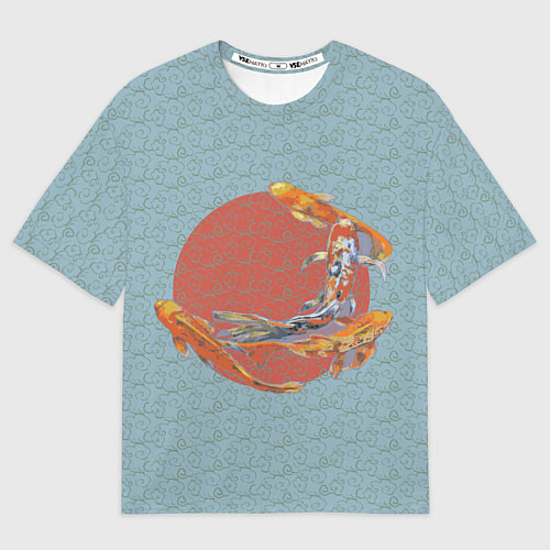 Мужская футболка оверсайз Рыба карпы кои / 3D-принт – фото 1