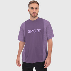 Футболка оверсайз мужская Sport фиолетовый, цвет: 3D-принт — фото 2