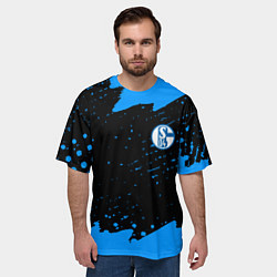 Футболка оверсайз мужская Schalke 04 fc blue color, цвет: 3D-принт — фото 2