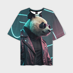 Футболка оверсайз мужская Cyberpunk panda, цвет: 3D-принт