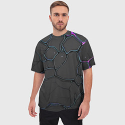 Футболка оверсайз мужская Плита хай-тек текстура, цвет: 3D-принт — фото 2