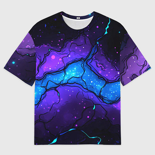 Мужская футболка оверсайз Синяя звездная полоса в плите текстура / 3D-принт – фото 1