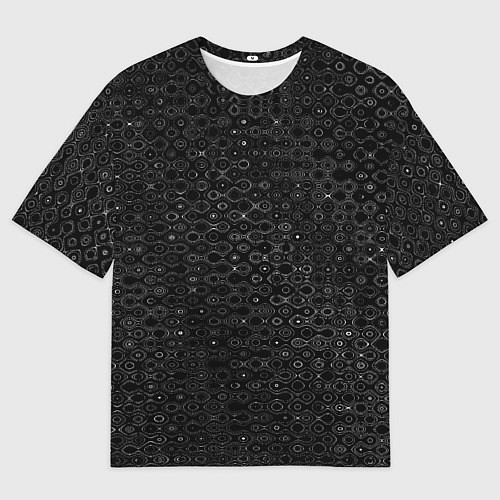 Мужская футболка оверсайз Чёрный текстурный с узором / 3D-принт – фото 1