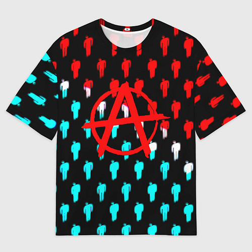 Мужская футболка оверсайз Анархия человечки паттерн / 3D-принт – фото 1