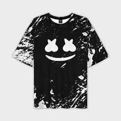 Футболка оверсайз мужская Marshmello брызги красок, цвет: 3D-принт