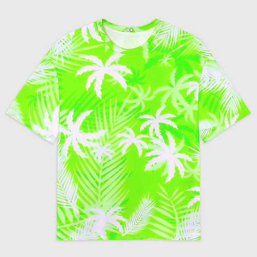 Мужская футболка оверсайз Кислотные тропики / 3D-принт – фото 1