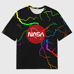 Мужская футболка оверсайз НАСА молнии градиент